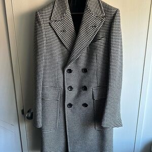 GRAIL Tom Ford DB Herringbone Wool Pea Coat FULLY CANVASSED EU52